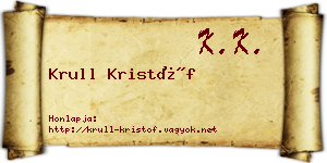Krull Kristóf névjegykártya